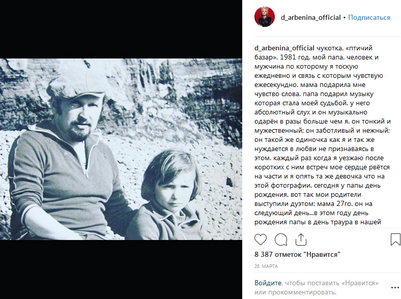 Диана Арбенина в детстве с отцом фото
